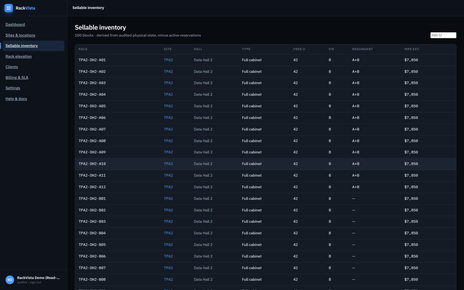 Sellable inventory
